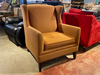 Modern Copper Honeycomb Wingback Armchair