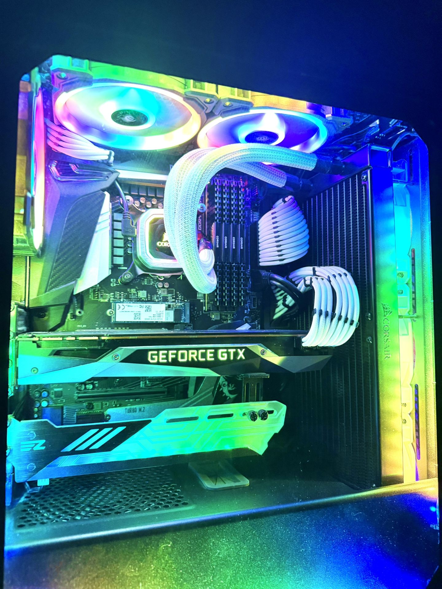 Liquid cooling gaming pc desktop computer i7 9700k gtx 1080ti 32gb ram 512gb ssd