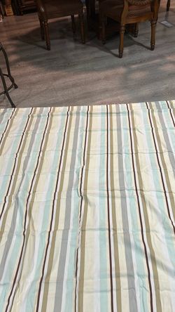 69 X 65” Striped Fabric shower curtain