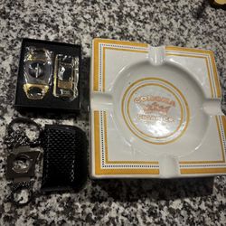 Cigar Kit Ash Tray Smoke Clippers Knife
