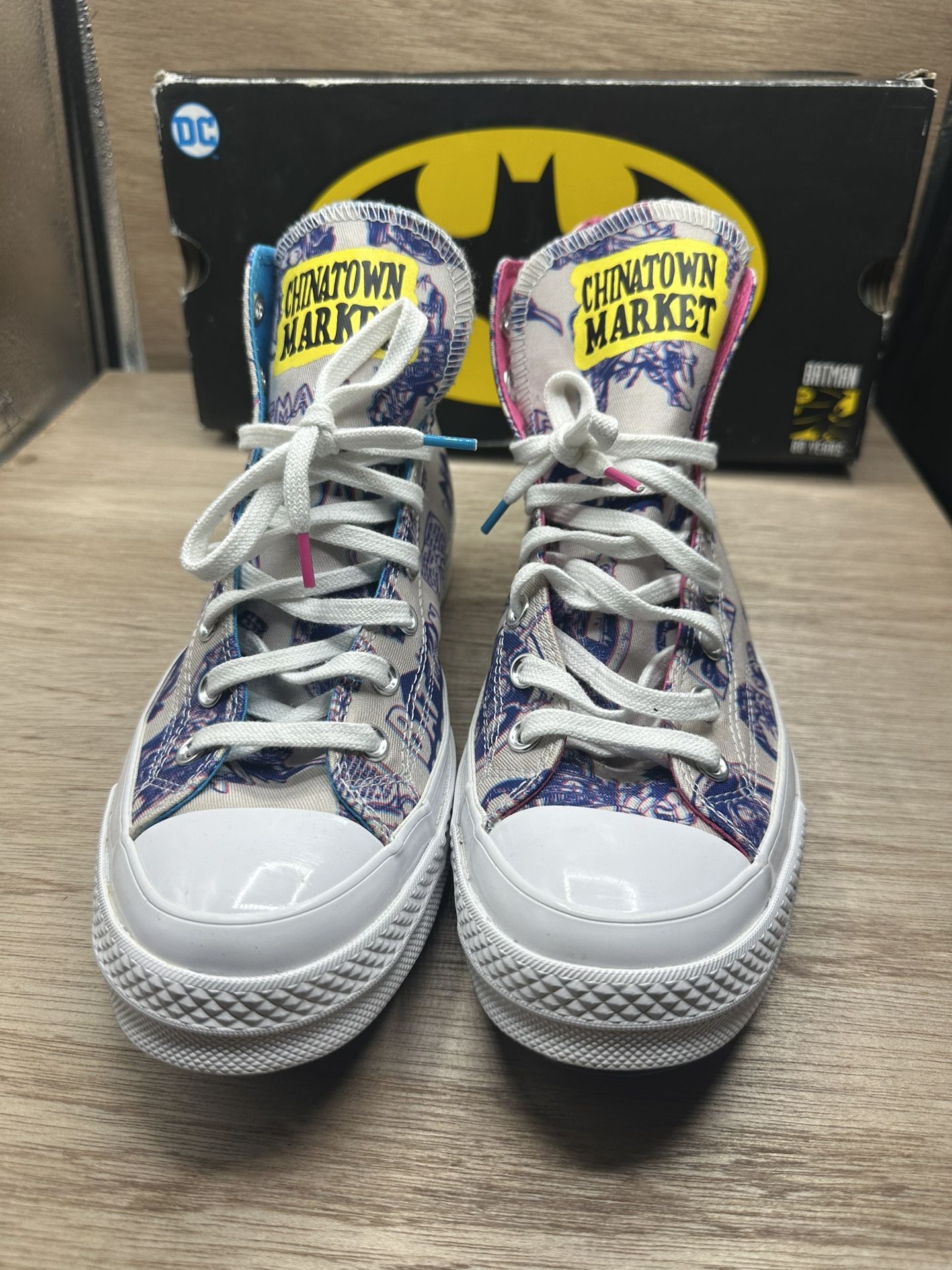Converse Chinatown Market Chuck 70 Hi White Purple Batman Mens Sneakers size 10