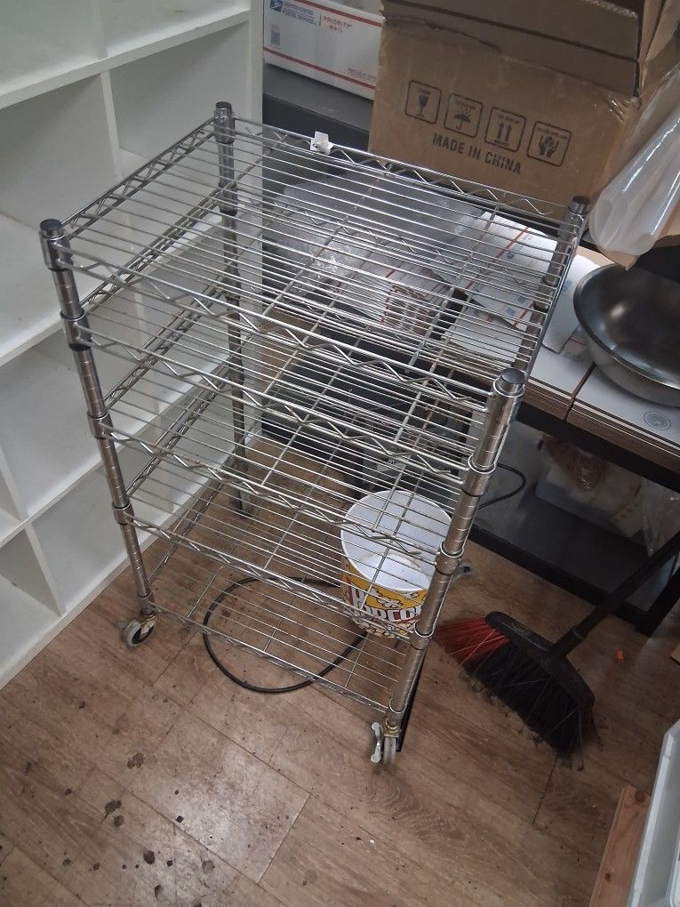 Stainless Steel Rolling Shelf And Cart