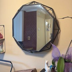 Large mirror With Iron Accent