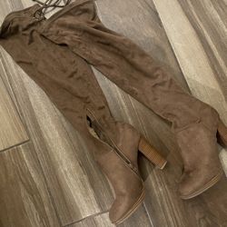 Taupe Suede Boots 