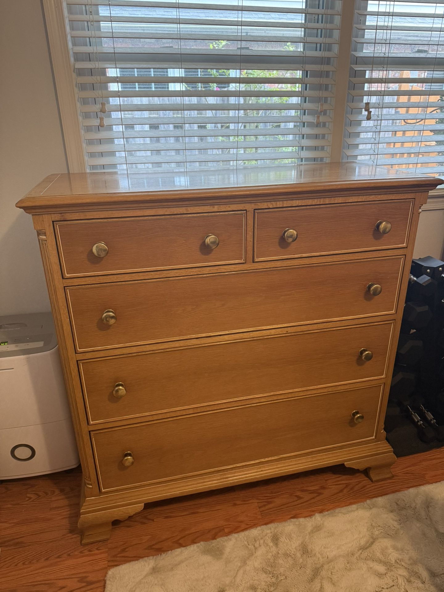 Solid Wood Vintage Dresser, Mirror, and Nightstand set