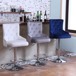 Velvet Counter Height Barstool (Set Of 2pc)