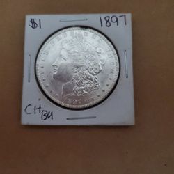 1897 MORGAN DOLLAR CH BU...UNCIRULATED 
