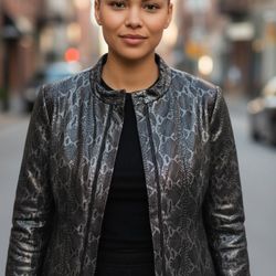 Rem Garson Ladies Printed Python Jacket Fully Lined