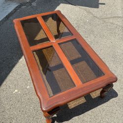Vintage Wood/Glass Coffee Table