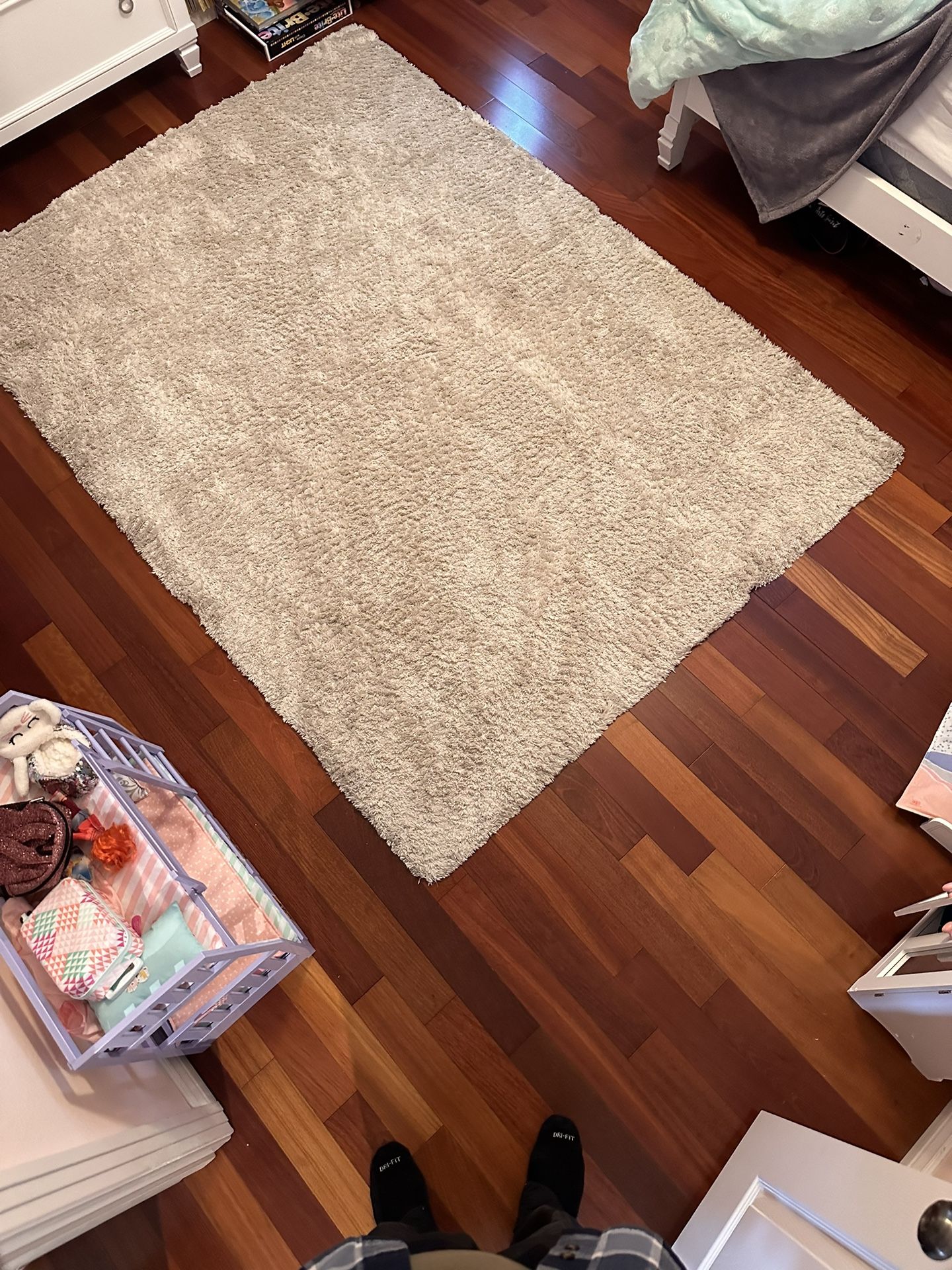 5x7 Shag Area Rug - Cream