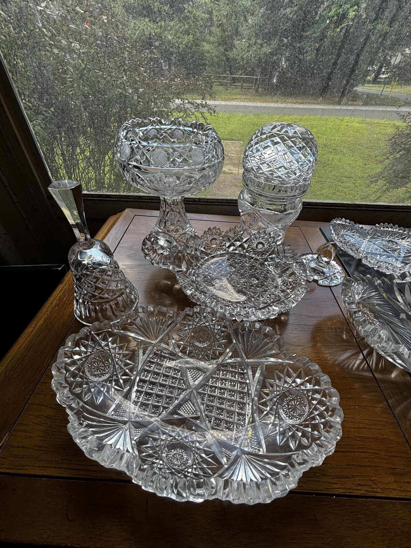 hand cut crystal set