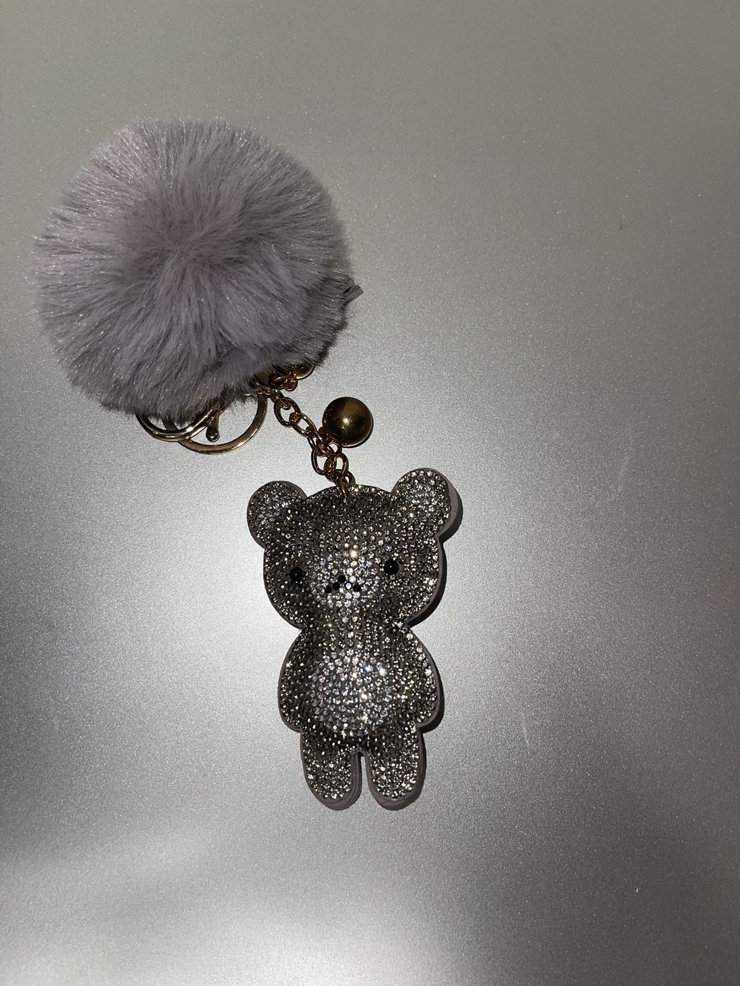 Silver Bling Bear Keychain