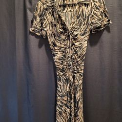 Brown/Black Printed Dress