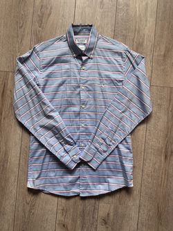 Striped button-up shirt