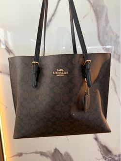 COACH DARK BROWN SIGNATURE TOTE BRAND NEW