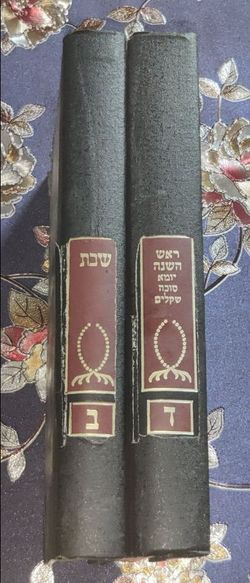 Set Of 2 Gemara Talmud Bavli Shabbos Rosh Rosh Hashanah Yoma Shkolim Succos