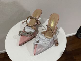 DREAM PAIRS Women's High Heels Destiny Closed Toe Strappy Heels Sexy Rhinestone Ankle Strap Pumps Wedding Bridal Party Dress Shoes Destiny 8.5 Pink