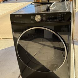 Black Samsung 7.5 Cu. Ft. Stackable Smart Electric Dryer