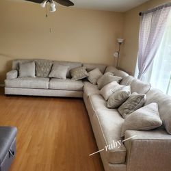 Brand New Ashley Living Room | Rawcliffe Parchment Modular Large 3 Piece Sectional Couch With Chaise| 39$ Down Payment @ Fastest Delivery 🚚