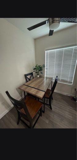 Wood Dining Table Set with 3 Chairs