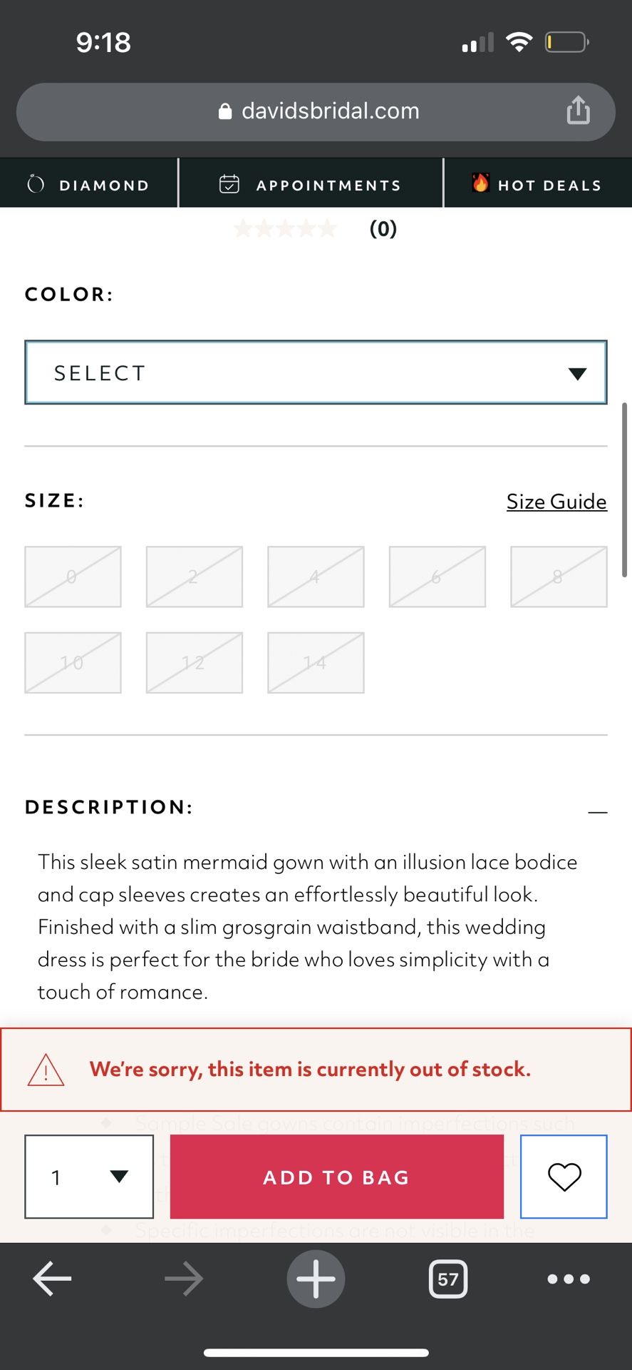 New Wedding Dress - David’s Bridal