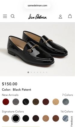 Sam Edelman Loraine Loafer - Sz 8.5 - Black Patent Leather