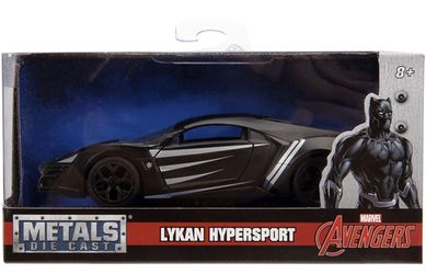 Jada Toys Metals Die-Cast Avengers W Motors Lykan HyperSport, 1:32 Scale Die-Cast Vehicle Black (JA30302)