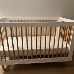 Babyletto Lolly 3-in-1 Convertible Crib with Toddler Bed Conversion Kit and mattress