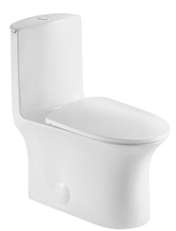 Dual Flash Elongated Standard One Piece Toilet Bathroom White $80