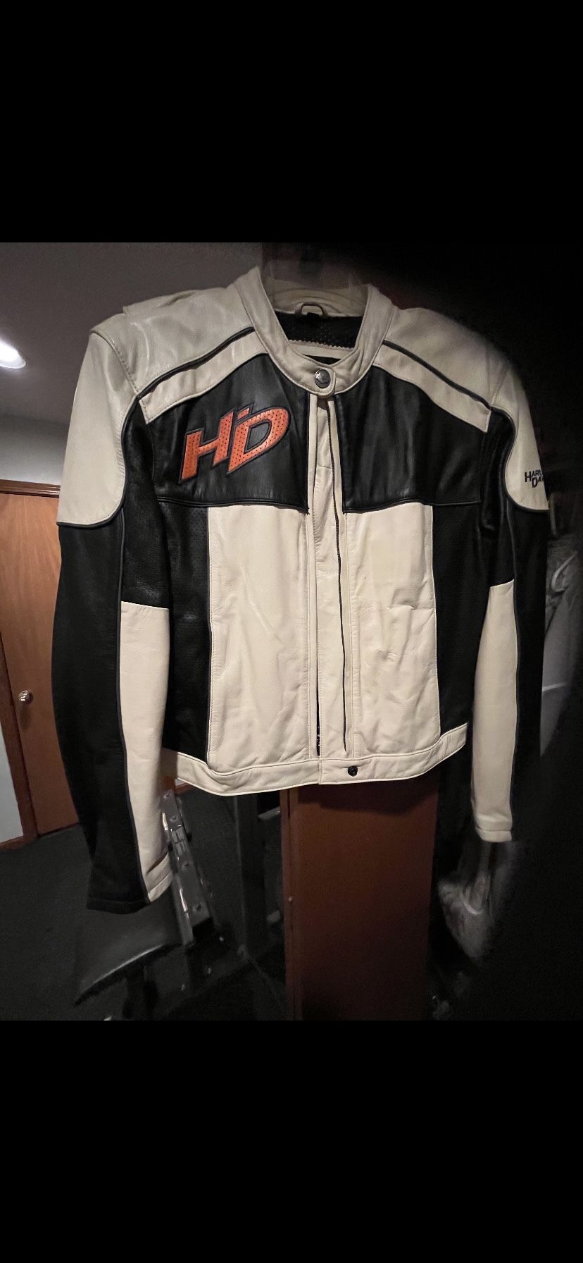 White Harley leather jacket
