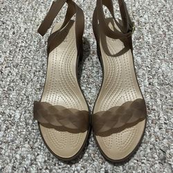 Crocs Bronze Heel Sandals