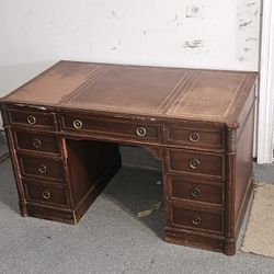 Antique desk leather top