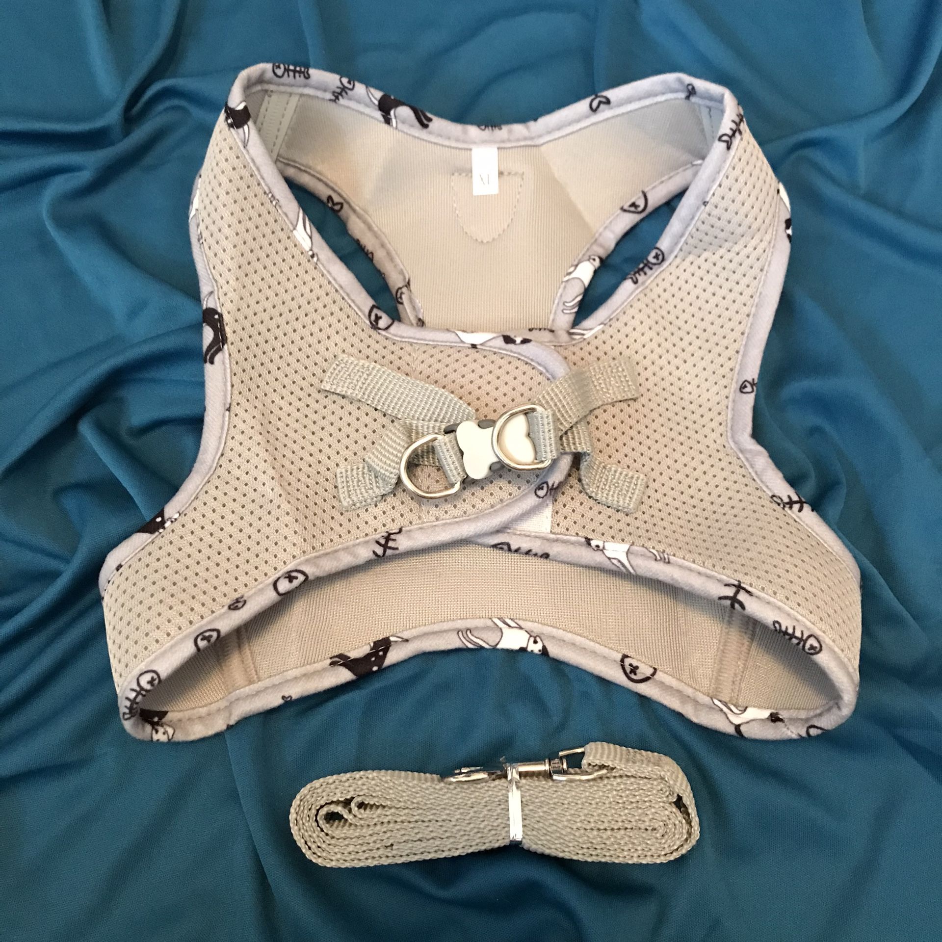 Grey Harness & Leash Set