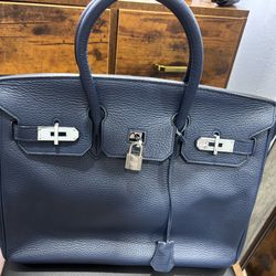 Hermes Limited Edition Birkin 40 Bag Blue de Prusse Togo Leather with Palladium Hardware