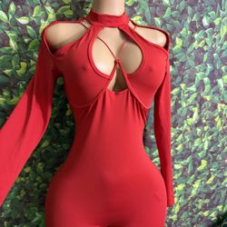 Red Exotic Romper 