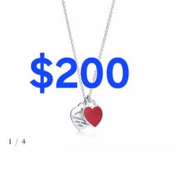 Tiffany & Co Return to Tiffany®
Red Double Heart Tag Pendant in Silver, Mini