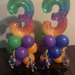 Number 3 Balloons 