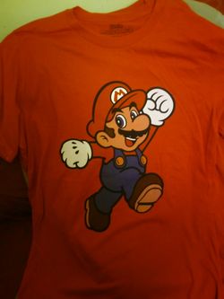 NINTENDO MMARIO BROS. T-SHIRT RED,BLUE,GRAY& DARK GRAY