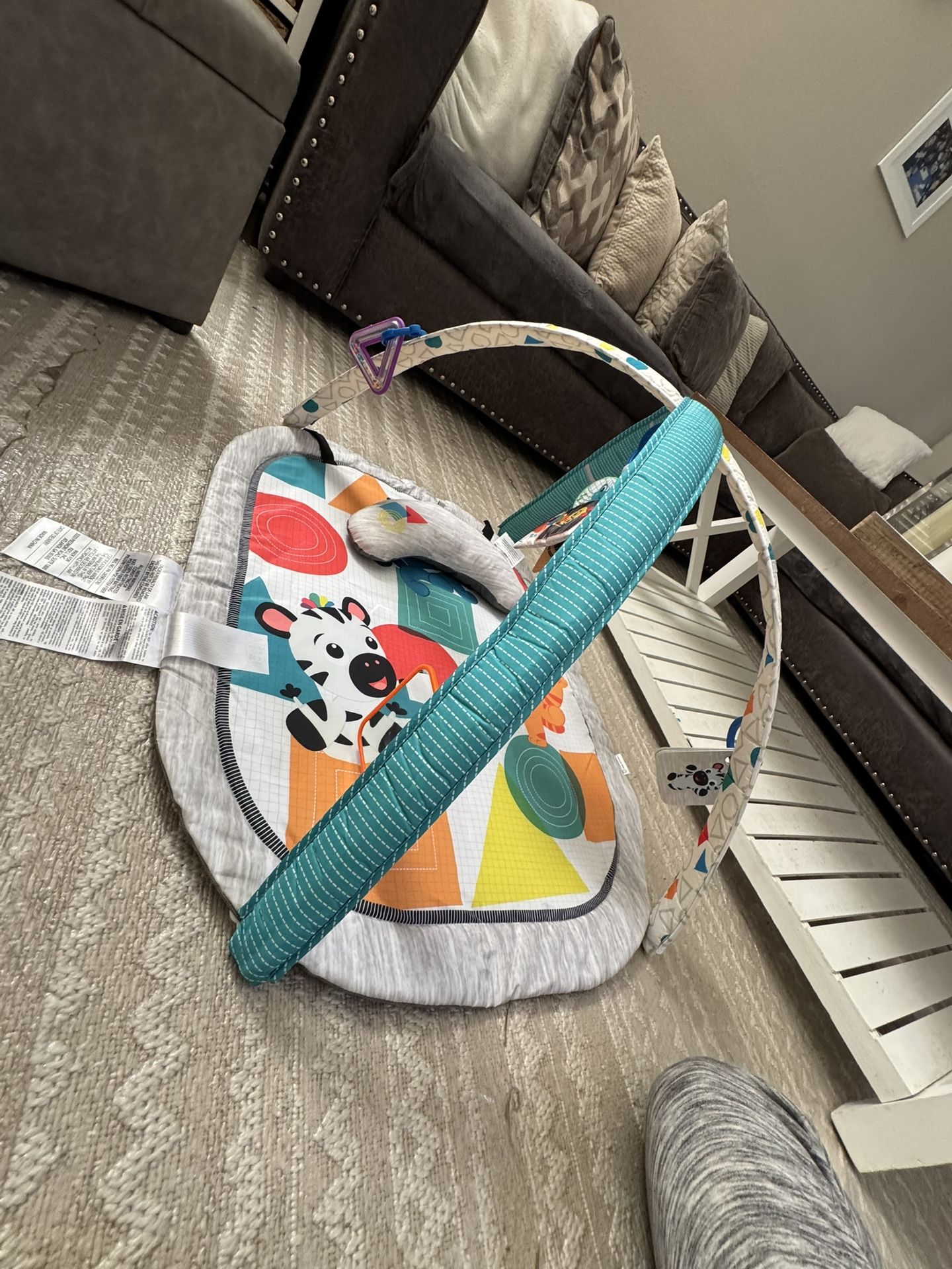 Colorful Baby Play Gym with Zebra Design