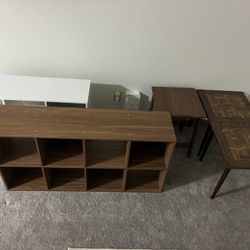 Various Side Tables And Cube Organizers