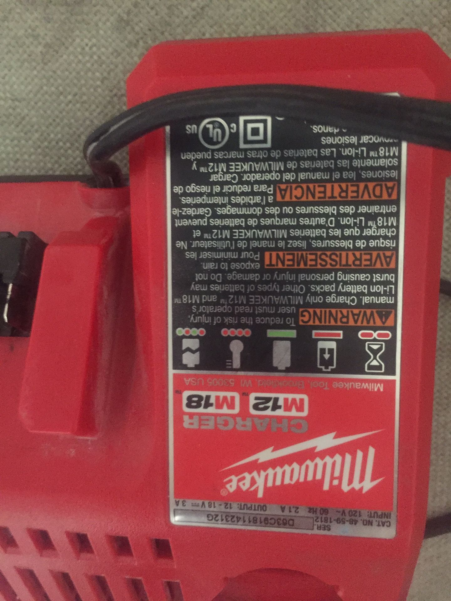 Milwaukee M18and M12 charger $20 OBO