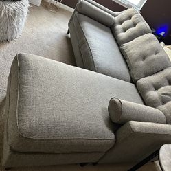 90 Inch Long Sofa With Adjustable Chaise