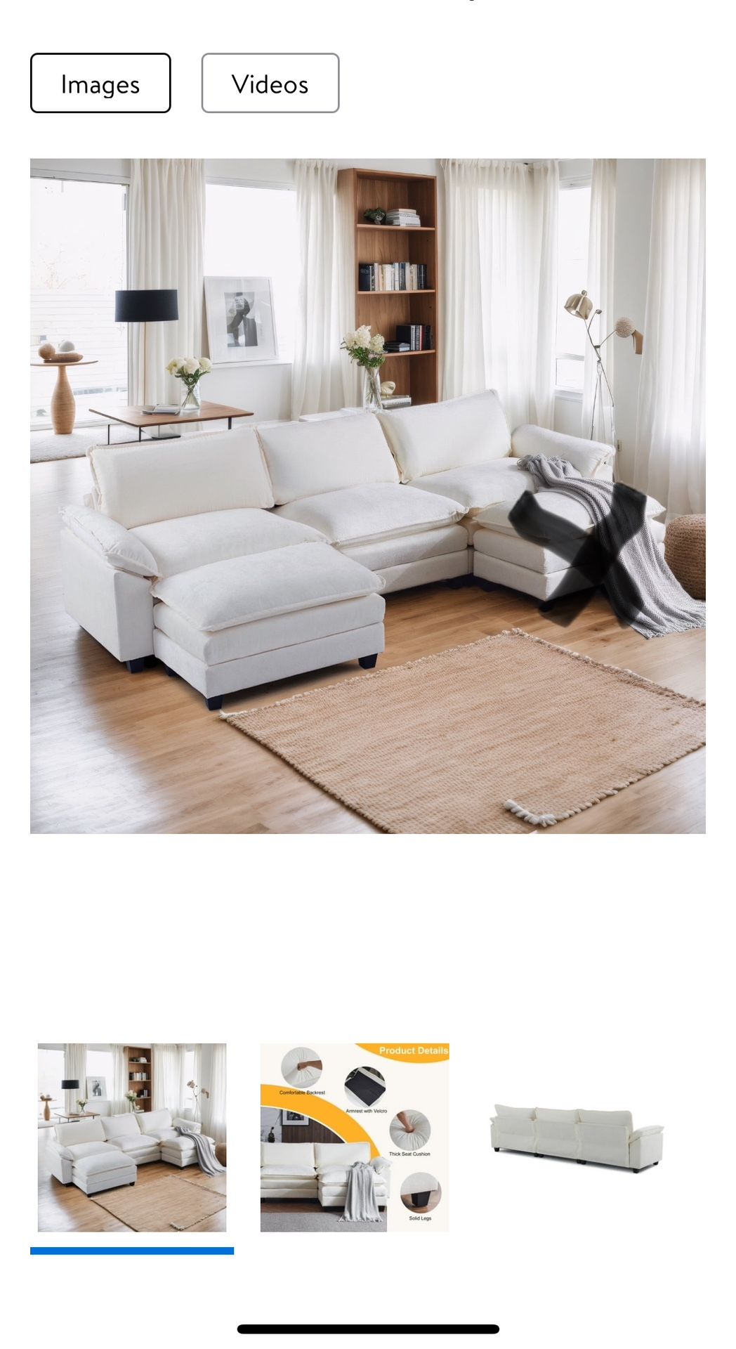 New 3 Seat Cloud Couch With 1 Ottoman