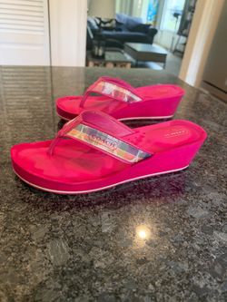 Coach high heeled flip flops - size 10