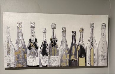 Champagne Bottles Canvas Wall Art