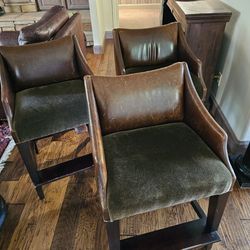 3 Leather Counter Stools