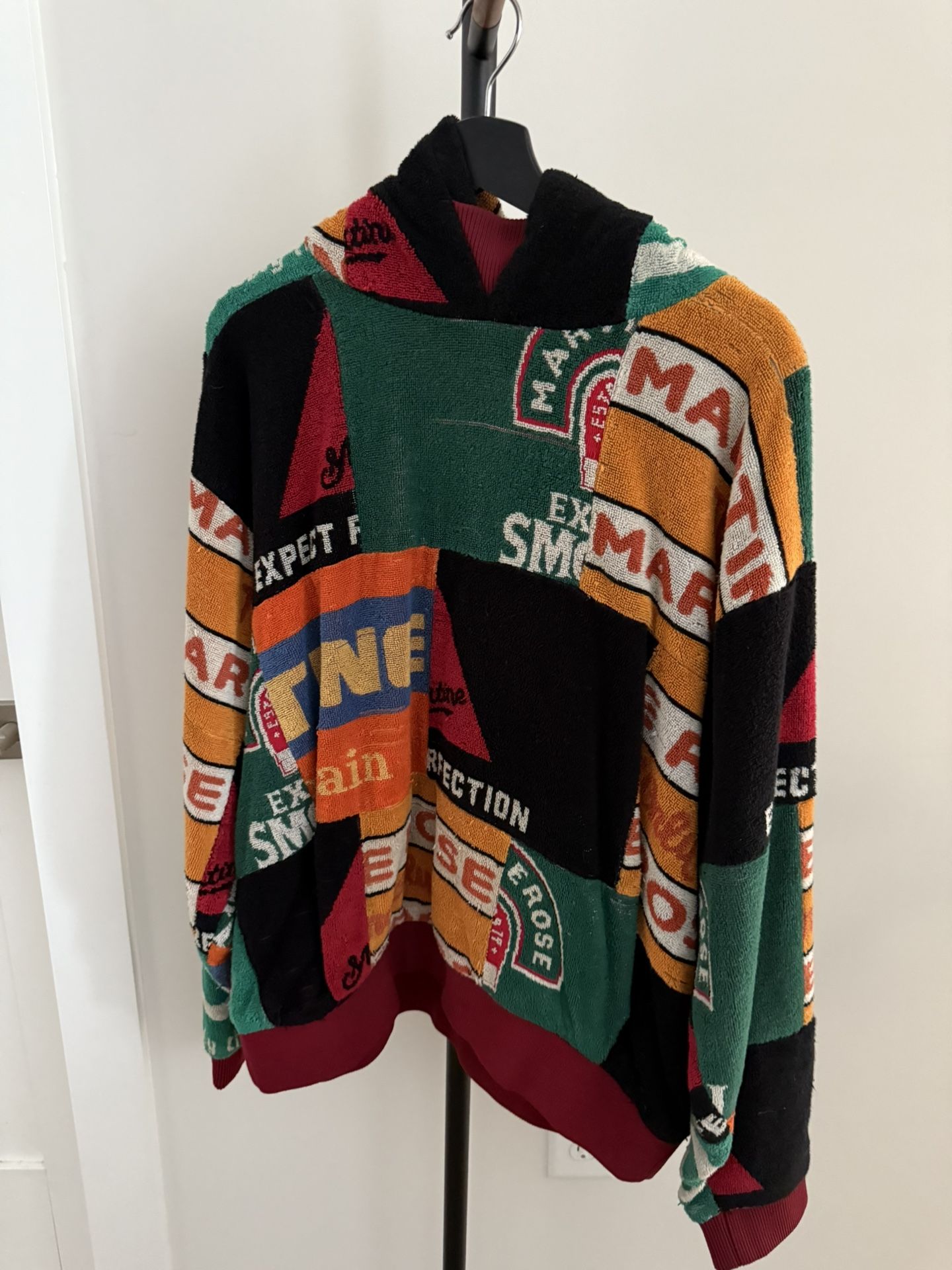 Martine Rose Beermat Towelling Hoodie Fall 2018