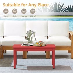 Outdoor Coffee Table Rectangle Bright Red