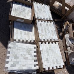 Blowout sale marble mosai Tile 12”x12”  mesh mounted special price $8 per sheet  while supply last  I have several styles  Come visit us🤝👍