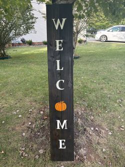 Pumpkin Welcome Porch Leaner